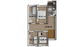 Půdorys 2. NP - Prodej domu 143 m², Srubec