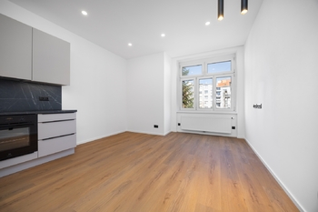 Obývací pokoj s kuchyní - Pronájem bytu 2+kk v osobním vlastnictví 46 m², Praha 4 - Nusle