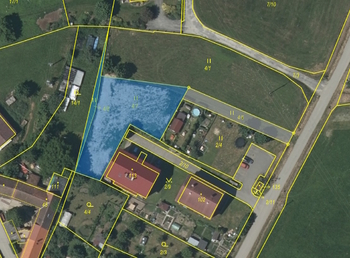 Katastrální mapa  - ortofoto - Prodej pozemku 1073 m², Strunkovice nad Blanicí