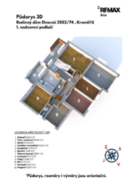 Půdorys 3D 1.NP - Prodej domu 242 m², Kroměříž