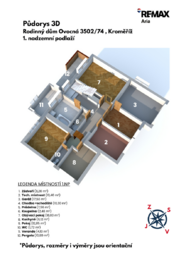 Půdorys 3D 1.NP - Prodej domu 200 m², Kroměříž