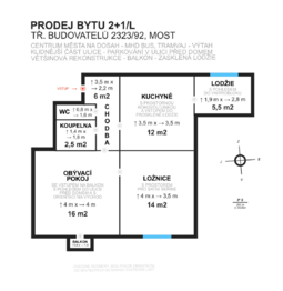Prodej bytu 2+1 v osobním vlastnictví 55 m², Most