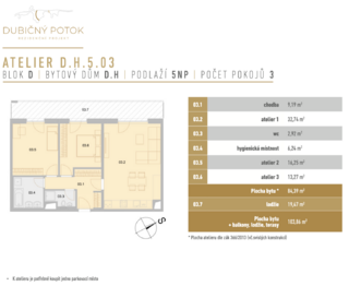 Prodej bytu 3+kk v osobním vlastnictví 84 m², České Budějovice