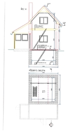 půdorys sklepa - Prodej pozemku 590 m², Zbrašín