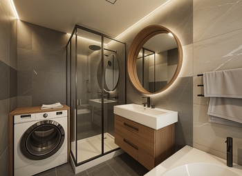 koupelna - VIZUALIZACE budoucího možného stavu - Prodej bytu 4+kk v osobním vlastnictví 86 m², Praha 8 - Karlín