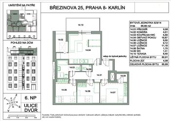 Prodej bytu 4+kk v osobním vlastnictví 86 m², Praha 8 - Karlín