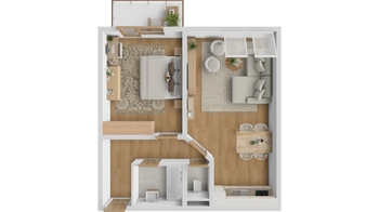 Půdorys - Prodej bytu 2+kk v osobním vlastnictví 51 m², Hradec Králové