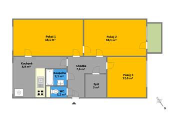 Prodej bytu 3+1 v osobním vlastnictví 74 m², Brno