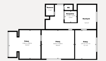 Prodej bytu 3+1 v družstevním vlastnictví 70 m², Ústí nad Orlicí