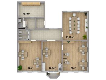 Pronájem kancelářských prostor 100 m², Hradec Králové