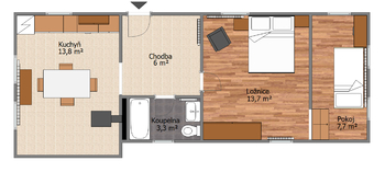 Půdorys - Prodej chaty / chalupy 45 m², Niměřice
