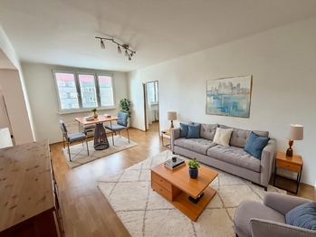 Vizualizace obýváku - Prodej bytu 3+1 v osobním vlastnictví 66 m², Mladá Boleslav