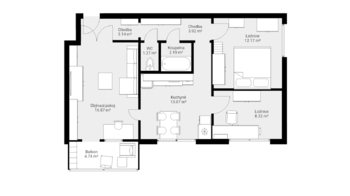 Prodej bytu 3+1 v osobním vlastnictví 60 m², Kuřim