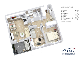 Prodej bytu 3+kk v osobním vlastnictví 55 m², Klecany