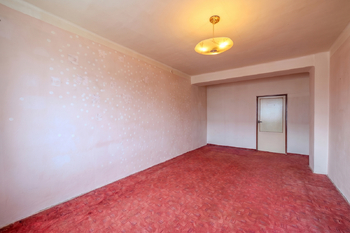 obývací pokoj - vyklizeno vizualizací - Prodej bytu 2+1 v družstevním vlastnictví 52 m², Semily