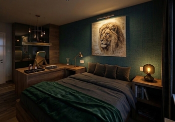 ložnice -  VIZUALIZACE budoucího možného stavu - Prodej bytu 2+kk v osobním vlastnictví 46 m², Praha 8 - Karlín