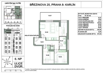 Prodej bytu 3+kk v osobním vlastnictví 67 m², Praha 8 - Karlín