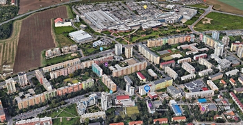 Mapa okolí - Pronájem bytu 1+kk v osobním vlastnictví 36 m², Praha 9 - Letňany