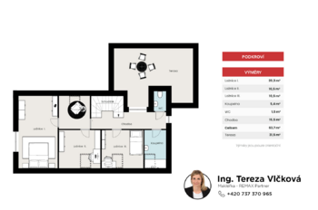 půdorys 1. patro - Prodej domu 200 m², Milešov