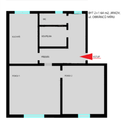 Prodej bytu 2+1 v osobním vlastnictví 59 m², Jirkov