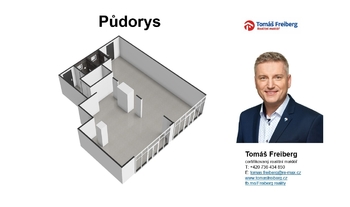 Půdorys prostoru - Pronájem obchodních prostor, České Budějovice