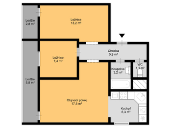 Prodej bytu 3+kk v družstevním vlastnictví 65 m², Praha 4 - Háje