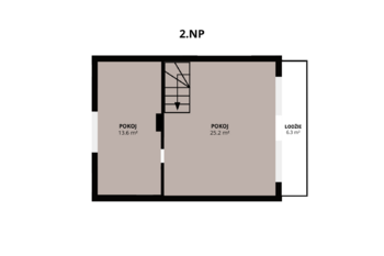Půdorys 2NP - Prodej chaty / chalupy 78 m², Klučenice