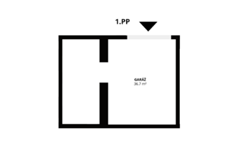 Půdorys 1PP - Prodej chaty / chalupy 78 m², Klučenice