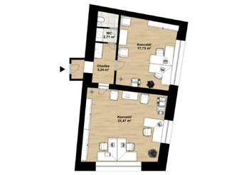 Pronájem kancelářských prostor 51 m², Plzeň