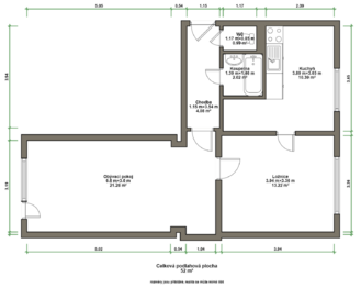 Pronájem bytu 2+1 v družstevním vlastnictví 52 m², Roudnice nad Labem
