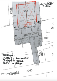 Možné dělení pozemku - Prodej pozemku 597 m², Praha 9 - Horní Počernice