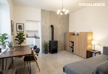 Vizualizace - Obývací pokoj - Prodej domu 62 m², Březová nad Svitavou
