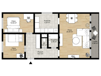 Prodej bytu 3+1 v osobním vlastnictví 68 m², Praha 9 - Střížkov