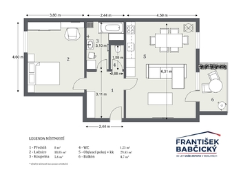 Prodej bytu 2+kk v osobním vlastnictví 62 m², Strančice