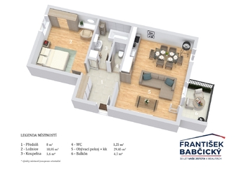 Prodej bytu 2+kk v osobním vlastnictví 62 m², Strančice