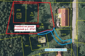 Prodej pozemku 1355 m², Horní Stropnice
