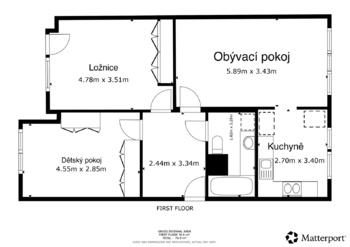Prodej bytu 3+1 v osobním vlastnictví 77 m², Chomutov