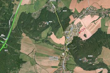 Letecký snímek - malé měřítko - Prodej pozemku 941 m², Nová Ves pod Pleší