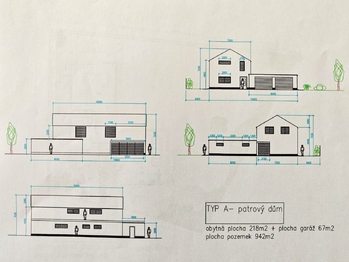 Návrh RD- patrový dům - Prodej pozemku 941 m², Nová Ves pod Pleší