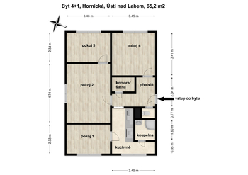 Prodej bytu 4+1 v osobním vlastnictví 65 m², Ústí nad Labem