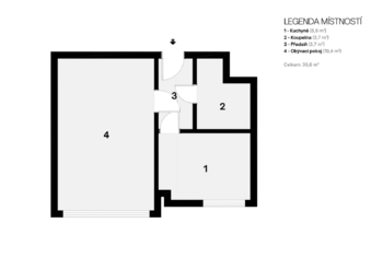 Prodej bytu 1+1 v osobním vlastnictví 36 m², Praha 8 - Troja