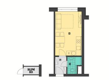Pronájem bytu 1+kk v osobním vlastnictví 27 m², Pohořelice
