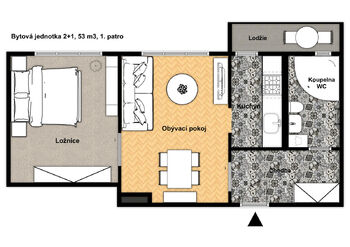 Pronájem bytu 2+1 v osobním vlastnictví 51 m², Planá nad Lužnicí