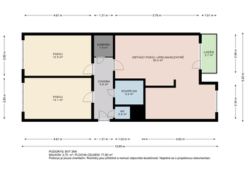 Prodej bytu 3+1 v osobním vlastnictví 75 m², Praha 9 - Černý Most