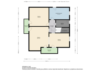 Půdorys 2. NP - Prodej domu 155 m², Nehvizdy