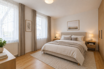vizualizace - takto může vypadat ložnice s jiným vybavením - Prodej domu 120 m², Janov