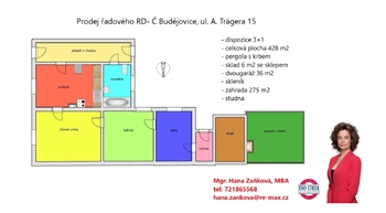plánek - Prodej domu 87 m², České Budějovice