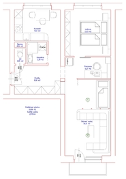půdorys - Prodej bytu 2+1 v osobním vlastnictví 57 m², Velké Meziříčí