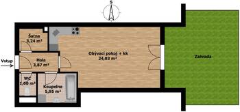Pronájem bytu 1+kk v osobním vlastnictví 38 m², Holubice
