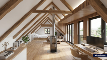 Vizualizace půdních prostor - Prodej domu 76 m², Vlašim
